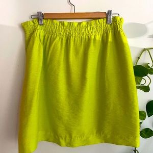 J CREW neon yellow mini skirt Sz12